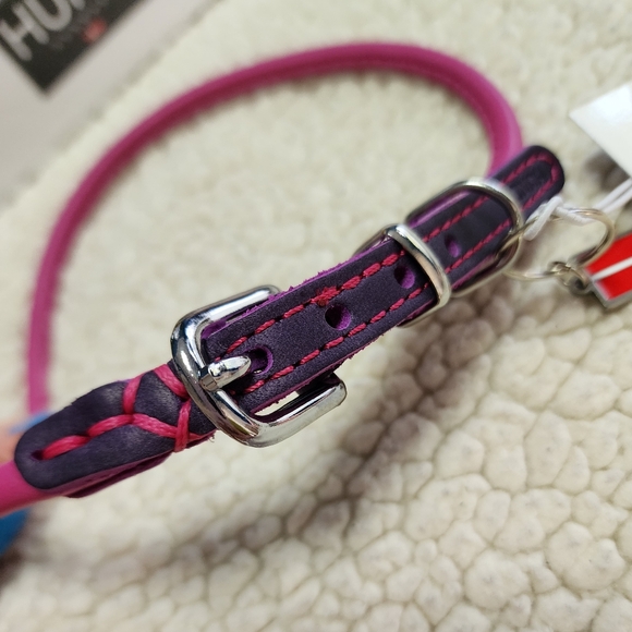✨NWT✨ Hund Denmark 18" Pink and Purple Leather Dog Collar - Picture 2 of 6